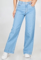 Calça Jeans Wide Leg Feminina Pantalona Cintura Alta