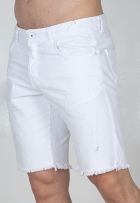 Bermuda Jeans Skinny Rock & Soda Masculina Em Sarja Desfiada