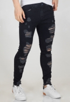 Calça Destroyed Masculina Skinny Black Zune Jeans