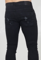 Calça Destroyed Masculina Skinny Black Zune Jeans