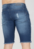 Bermuda Jeans Slim Masculina Desfiada Com Elastano Premium