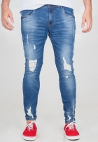 Calça Skinny Zune Jeans Masculina Destroyed Com Elastano