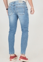Calça Jeans Skinny Masculina Desfiada Com Elastano Casual