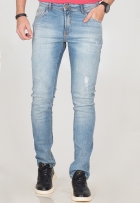 Calça Jeans Slim Masculina Desfiada Com Elastano Casual