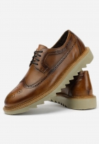 Sapato Masculino Casual de Couro Oxford Derby Marrom