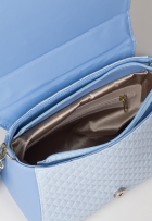 Bolsa Feminina Pequena Matelassê Alça Transversal Azul