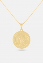 Pingente Masculino Medalha São Bento 2,5cm Banhado Ouro 18k
