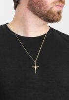Pingente Masculino Crucifixo Cristo 4cm Banhado A Ouro 18k