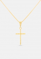 Pingente Crucifixo Diamantado 3,5cm Banhado A Ouro 18k
