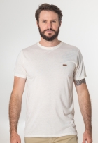Camiseta Masculina Linho Manga Curta Premium Off White