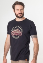 Camiseta Masculina Algodão Motorcycle Manga Curta Casual