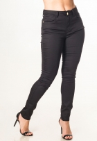 Calça Jeans Feminina Skinny Preta Cintura Alta Premium