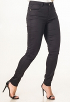 Calça Jeans Feminina Skinny Preta Cintura Alta Premium