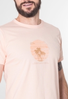 Camiseta Masculina Algodão Malha Penteada Com Estampa Verão