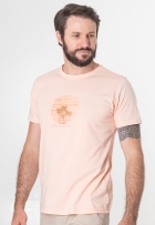 Camiseta Masculina Algodão Malha Penteada Com Estampa Verão