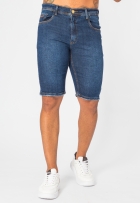 Bermuda Jeans Masculina Casual Com Elastano Premium E Bolsos
