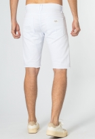 Bermuda Jeans Masculina Branca Desfiada Com Bolso Premium