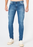 Calça Jeans Masculina Slim Com Elastano Bolso Premium Azul
