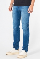 Calça Jeans Masculina Slim Com Bolso Elastano Azul Claro