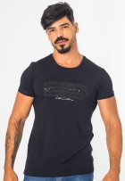 Camiseta Masculina Viscolycra Premium Casual Com Aplicação