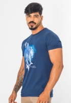 Camiseta Algodão Masculina Com Estampa Casual Manga Curta