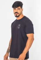 Camiseta Masculina Algodão Caveira Nas Costas Gola Redonda