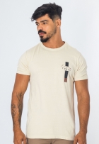 Camiseta Masculina Algodão Estonada Mini Estampa Manga Curta