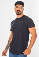 Camiseta Masculina Casual Slim Alongada Com Estampa De Gel