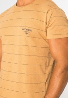 Camiseta Masculina Malha Botonê Com Listra Gola Redonda