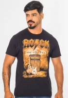 Camiseta Masculina Estampa Rock Palheta Com Playlist Spotify
