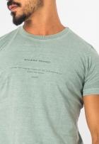 Camiseta Masculina Algodão Estonada Escrita Minimalista