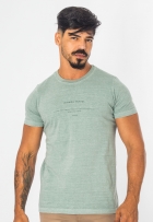 Camiseta Masculina Algodão Estonada Escrita Minimalista