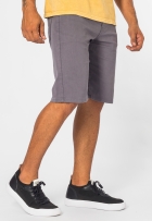Bermuda De Sarja Masculina Casual Slim Com Elastano Cinza