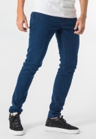 Calça Jeans Masculina Slim Elastano Com Bolso Azul Escuro