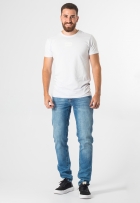 Calça Jeans Masculina Slim Elastano Com Bolso Casual Azul